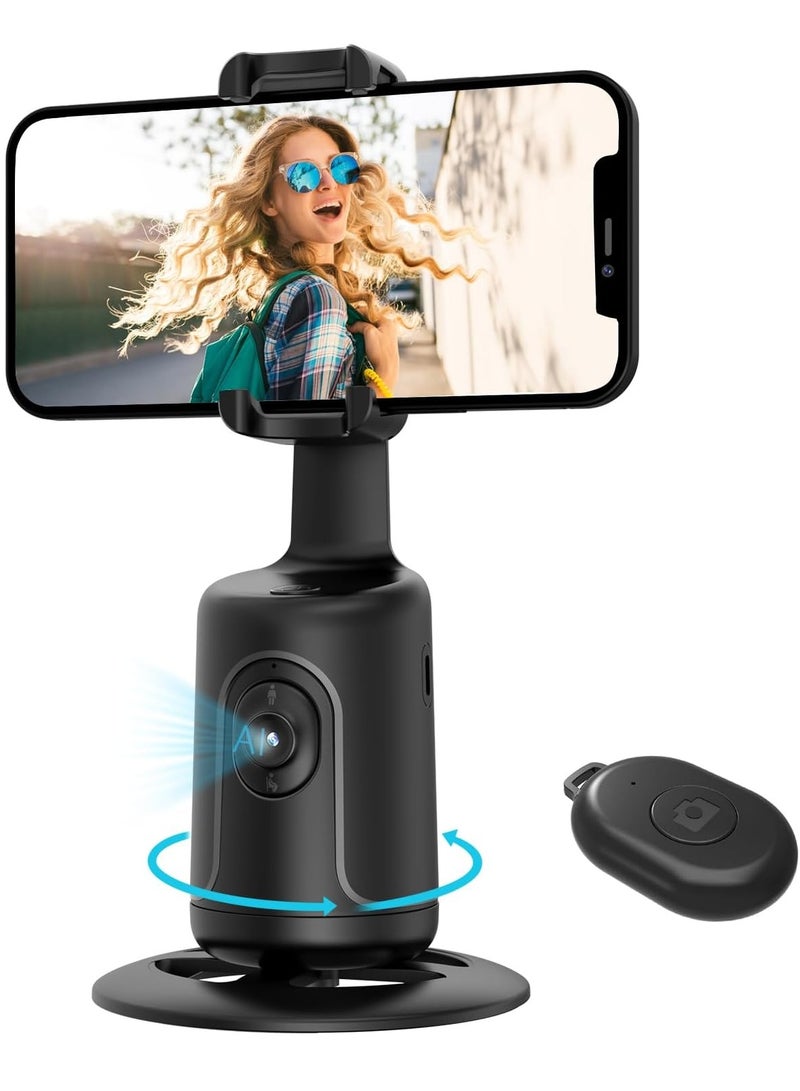 P01 Auto Face Tracking Tripod, 360° Rotation Body Phone Camera Mount Smart Shooting Holder with Remote Selfie Stick, No App, Gesture Control, for Vlog, TikTok - Image 1
